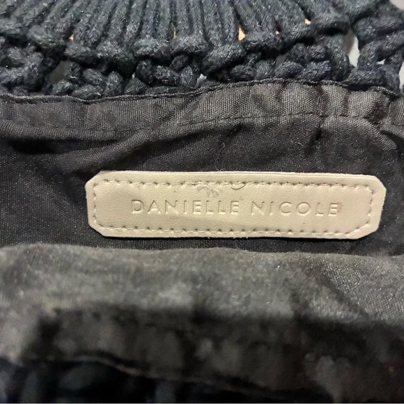 Danielle Nicole Black Fringe Macramé Shoulder Bag - Picture 3 of 4